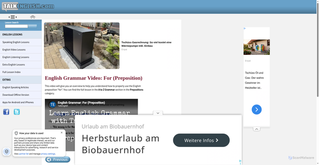 Security scan screenshot of https://www.talkenglish.com/video/lessondetails.aspx?ALID=4757