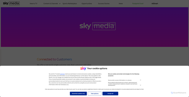 Security scan screenshot of https://skymedia.co.uk