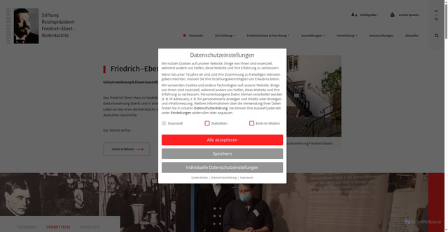 Security scan screenshot of https://ebert-gedenkstaette.de/