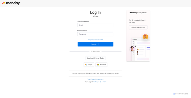 Security scan screenshot of https://sthree-world.monday.com