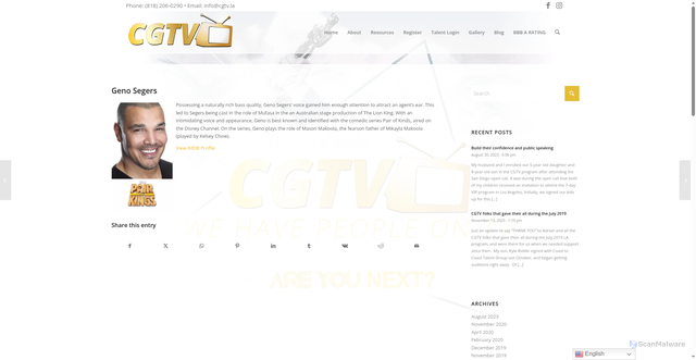 Security scan screenshot of https://cgtv.la/geno-segers/