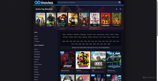 Security scan screenshot of https://moviesdl.net/films/action/