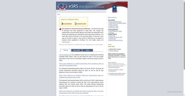 Security scan screenshot of https://www.esrs.gov/