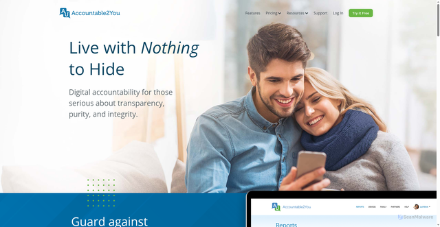 Security scan screenshot of https://accountable2you.com