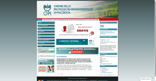 Security scan screenshot of https://www.opimacerata.it/