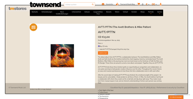 Security scan screenshot of https://townsendmusic.store/product/175606?srsltid=AfmBOoo0-6th5UIpHST3KoNyGuCQkr-v7eJMFfbll9YROxZAwoR7Lkju