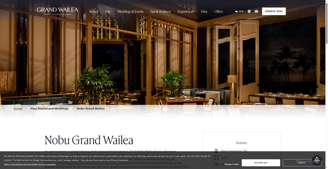 Security scan screenshot of https://www.grandwailea.com/maui-events-and-weddings/nobu-grand-wailea-venue