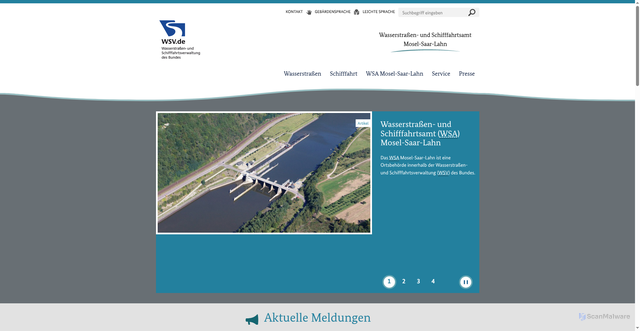Security scan screenshot of https://www.wsa-mosel-saar-lahn.wsv.de/Webs/WSA/Mosel-Saar/DE/Startseite/startseite_node.html