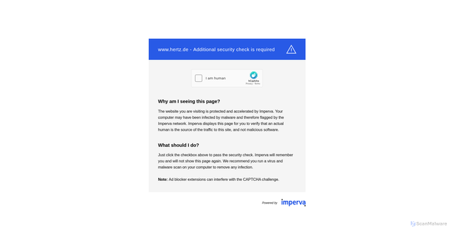 Security scan screenshot of https://hertzgoldplusrewards.de