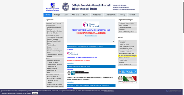 Security scan screenshot of https://www.geotreviso.it/