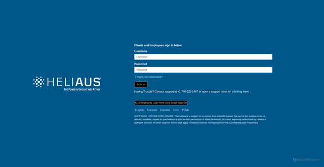 Security scan screenshot of https://heliaus.aus.com