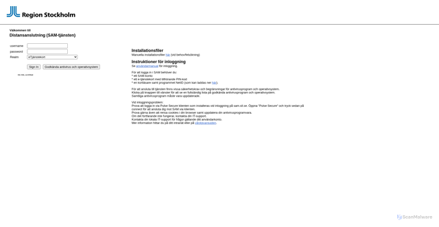 Security scan screenshot of https://sam.sll.se