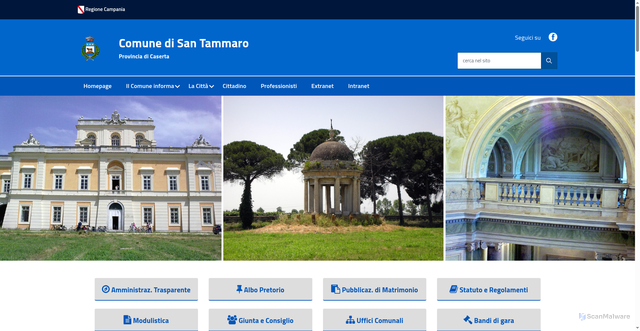 Security scan screenshot of https://www.comune.santammaro.ce.it/c061085/hh/index.php