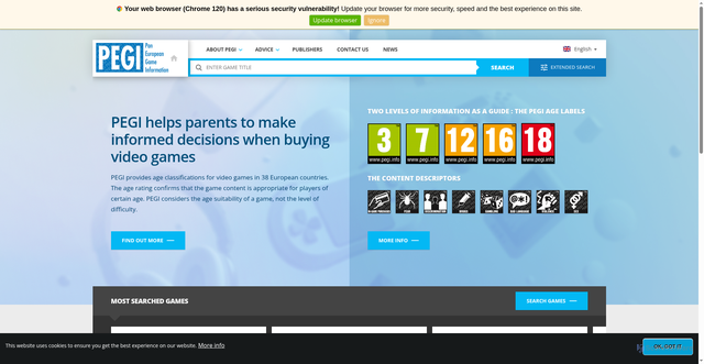 Security scan screenshot of https://pegi.info