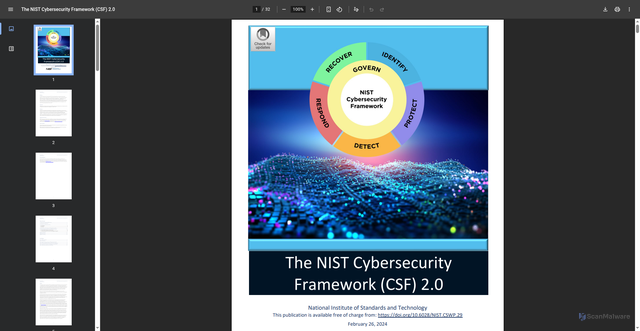 Security scan screenshot of https://nvlpubs.nist.gov/nistpubs/CSWP/NIST.CSWP.29.pdf