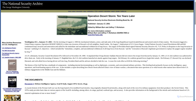 Security scan screenshot of https://nsarchive2.gwu.edu/NSAEBB/NSAEBB39/