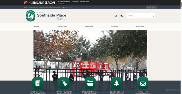Security scan screenshot of https://southsideplacetx.gov/