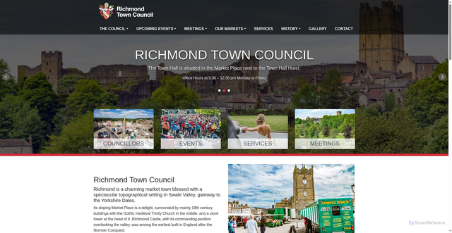 Security scan screenshot of http://www.richmondtowncouncil.org.uk