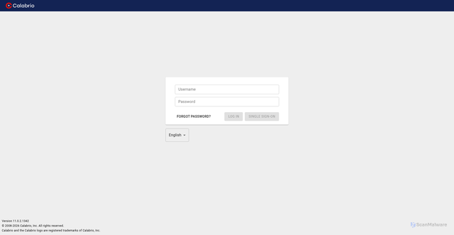 Security scan screenshot of https://us4.calabriocloud.com