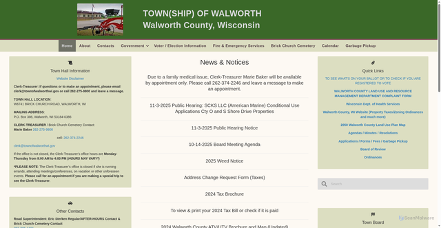 Security scan screenshot of https://townofwalworthwi.gov/