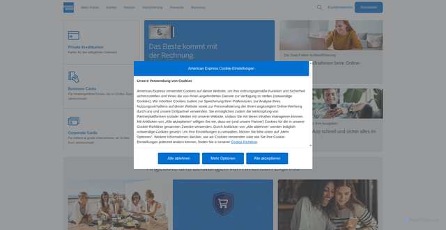 Security scan screenshot of https://online.americanexpress.com