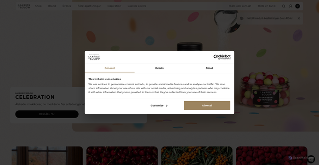 Security scan screenshot of https://lakridsbybulow.se