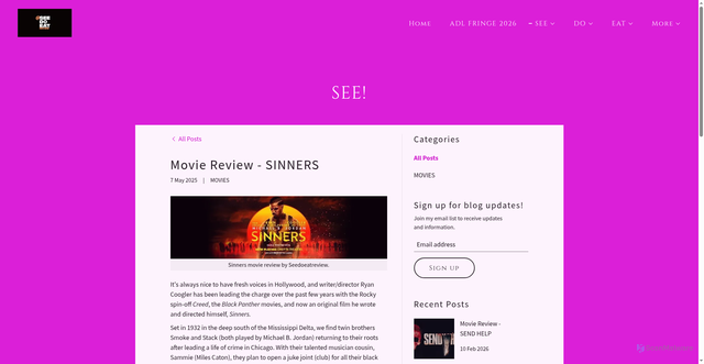 Security scan screenshot of https://seedoeatreview.com/movies/f/movie-review---sinners