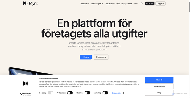 Security scan screenshot of https://www.mynt.com/