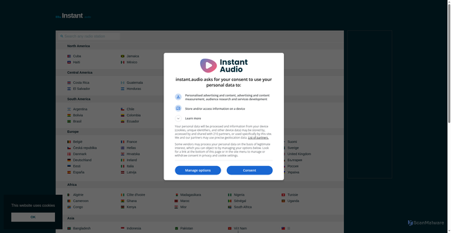 Security scan screenshot of https://instant.audio