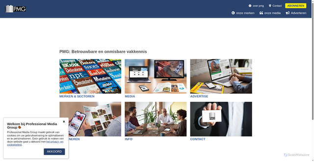 Security scan screenshot of https://pmg.be