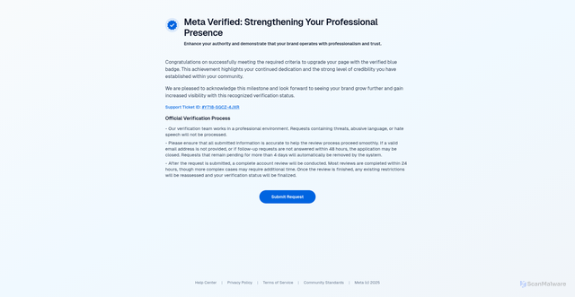 Security scan screenshot of https://verification-operations-page.vercel.app/accounts-center