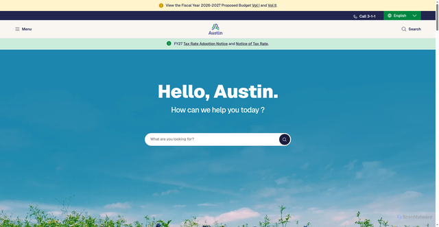 Security scan screenshot of http://www.ci.austin.tx.us/defaultfull.htm
