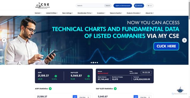 Security scan screenshot of https://www.cse.lk/