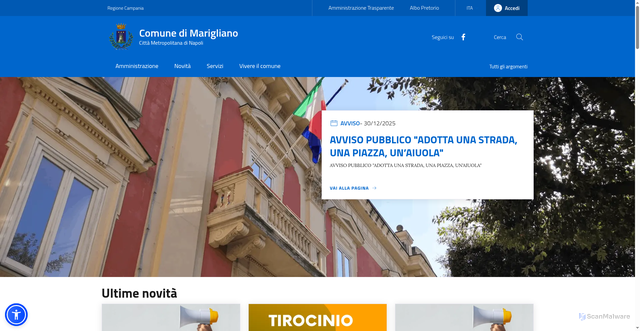 Security scan screenshot of https://www.comune.marigliano.na.it/