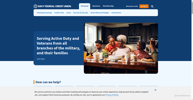Security scan screenshot of https://navyfederal.org