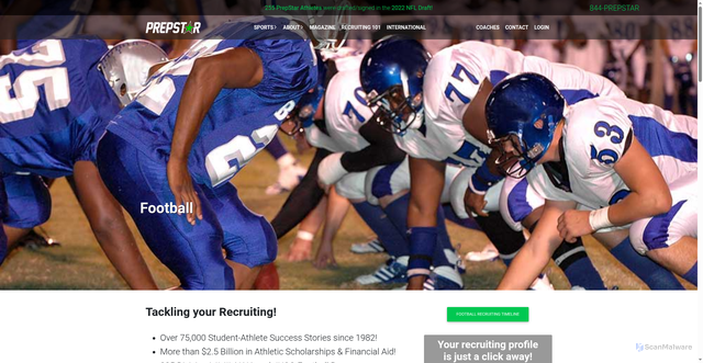 Security scan screenshot of https://csaprepstar.com/sports/football/