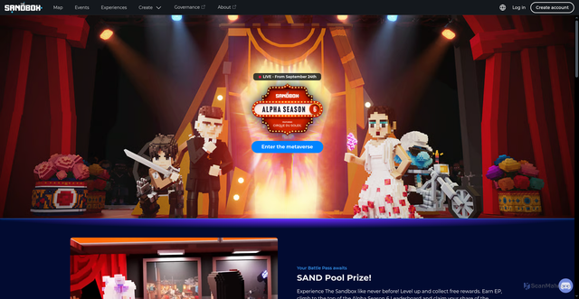 Security scan screenshot of https://www.sandbox.game/en/