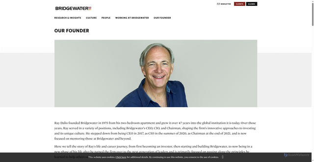 Security scan screenshot of https://www.bridgewater.com/our-founder