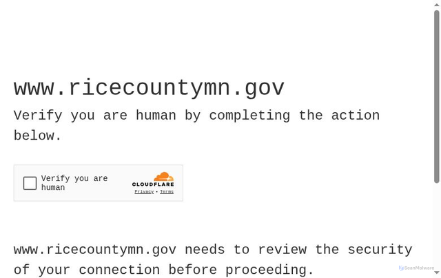 Security scan screenshot of https://www.ricecountymn.gov/