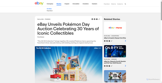 Security scan screenshot of https://www.ebayinc.com/stories/news/ebay-unveils-pok%C3%A9mon-day-auction-celebrating-30-years-of-iconic-collectibles/