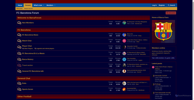 Security scan screenshot of https://www.barcaforum.com/