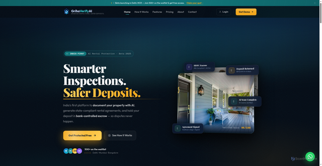 Security scan screenshot of http://grihaverifyai.com/