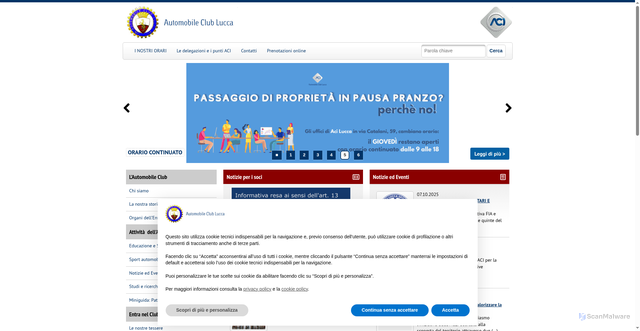 Security scan screenshot of https://lucca.aci.it/