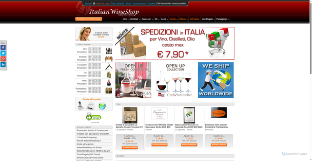 Security scan screenshot of https://www.italianwineshop.it