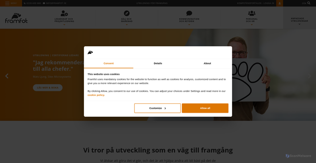 Security scan screenshot of https://r.nl.framfot.se/mk/cl/f/sh/WCPzyXJTZ73CmvM0Lx3Zl2EfF3igPHM2/mMu7WggGG4XK