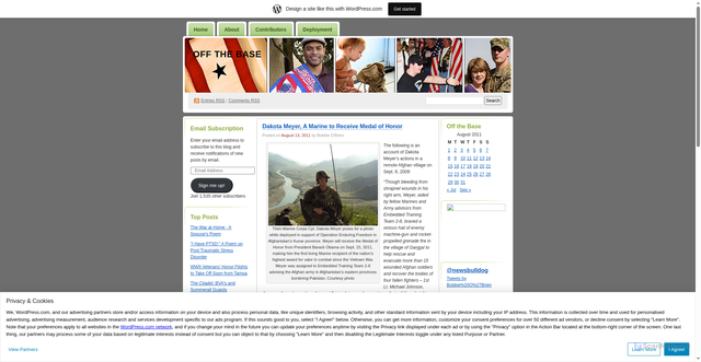 Security scan screenshot of https://offthebase.wordpress.com/2011/08/13/dakota-meyer-a-marine-to-receive-medal-of-honor/