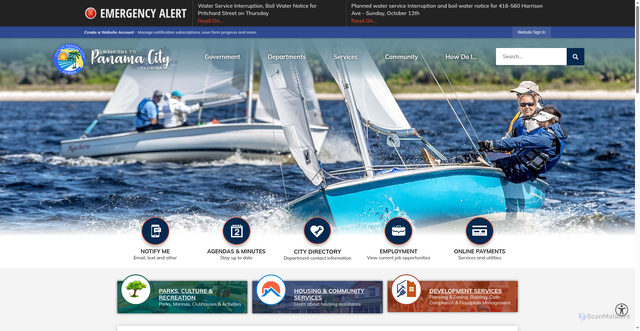 Security scan screenshot of https://panamacity.gov/