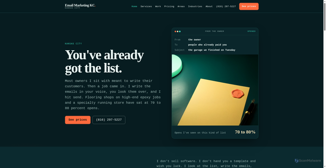 Security scan screenshot of https://emailmarketingkc.pages.dev/