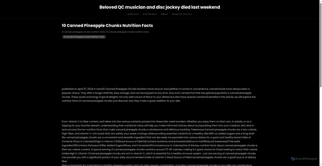 Security scan screenshot of https://zonafocussphere-dpogm5ytwecp.edgeone.app/10-canned-pineapple-chunks-nutrition-facts.html