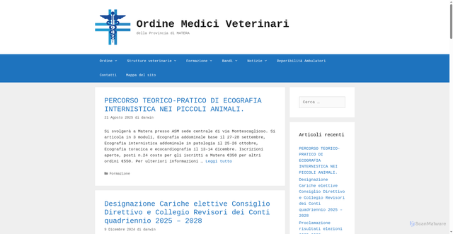 Security scan screenshot of https://www.veterinarimatera.it/